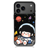 Cute Roro Jump and Astronaut iPhone 17 Pro Case RC11207
