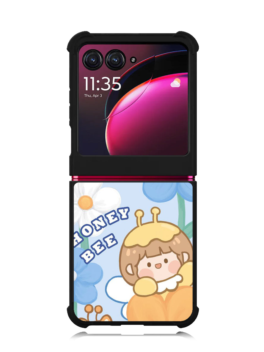 Cute Roro Jump And Honey Bee Motorola Moto Razr Plus 2023 , Moto Razr+ 2023 Case OV11208