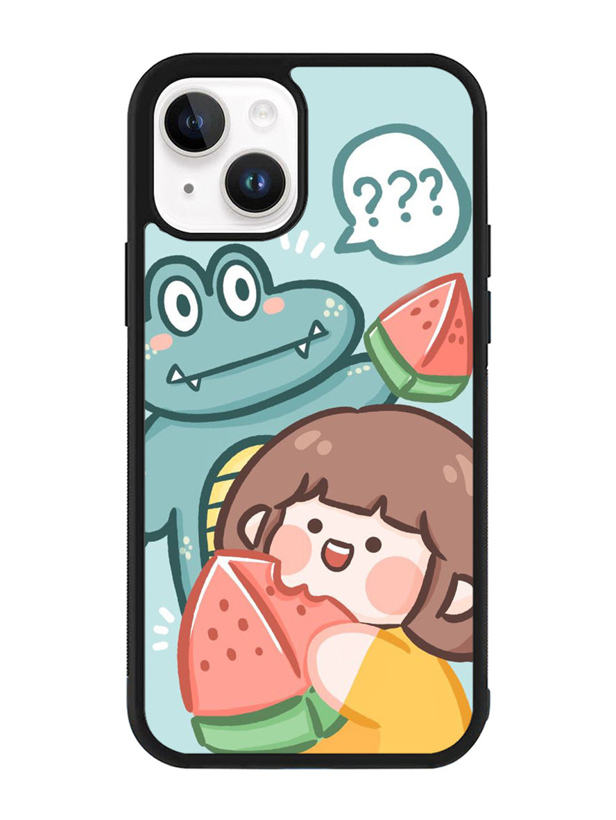 Cute Eat Watermelon iPhone 14 Plus Case QC11203