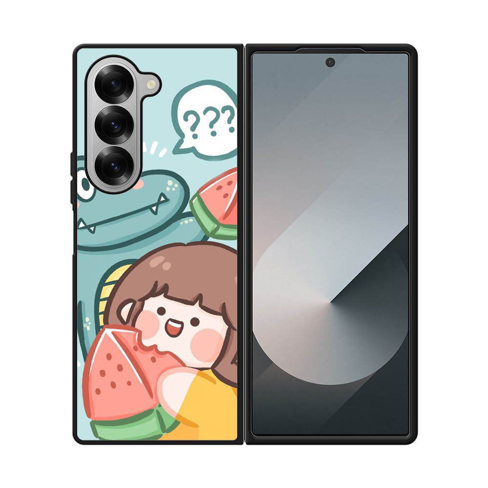 Cute Eat Watermelon Samsung Galaxy Z Fold 7 5G Case OV11203