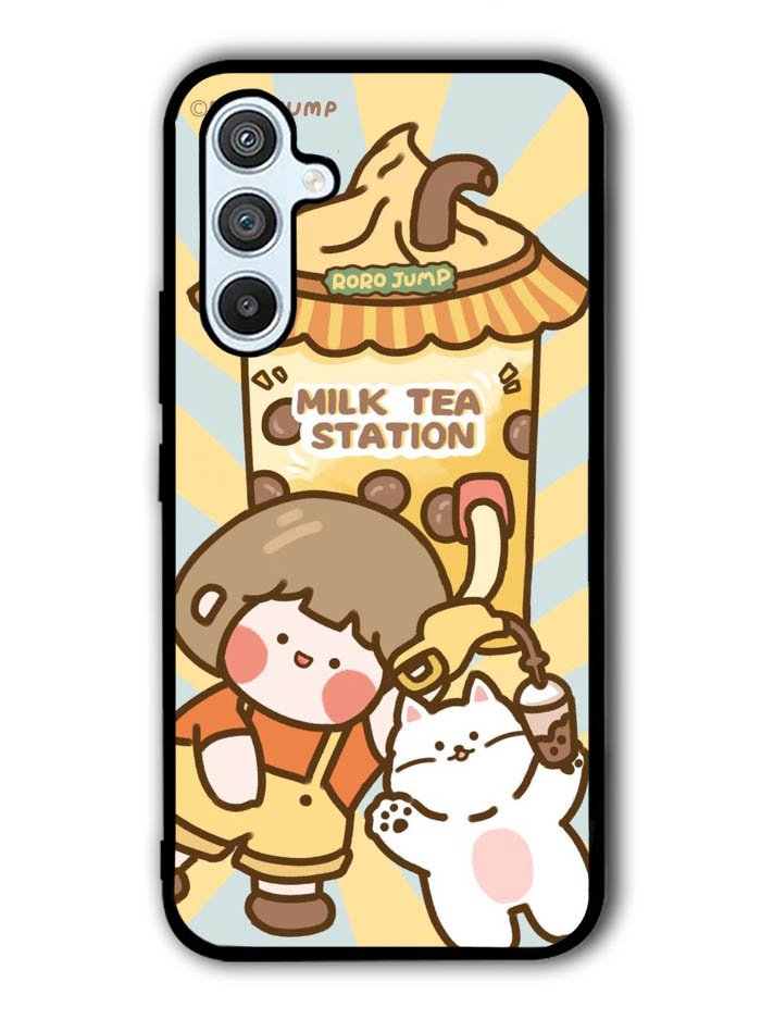 Cute Roro Jump Milk Tea Station Samsung Galaxy A14 5G Case QC11212