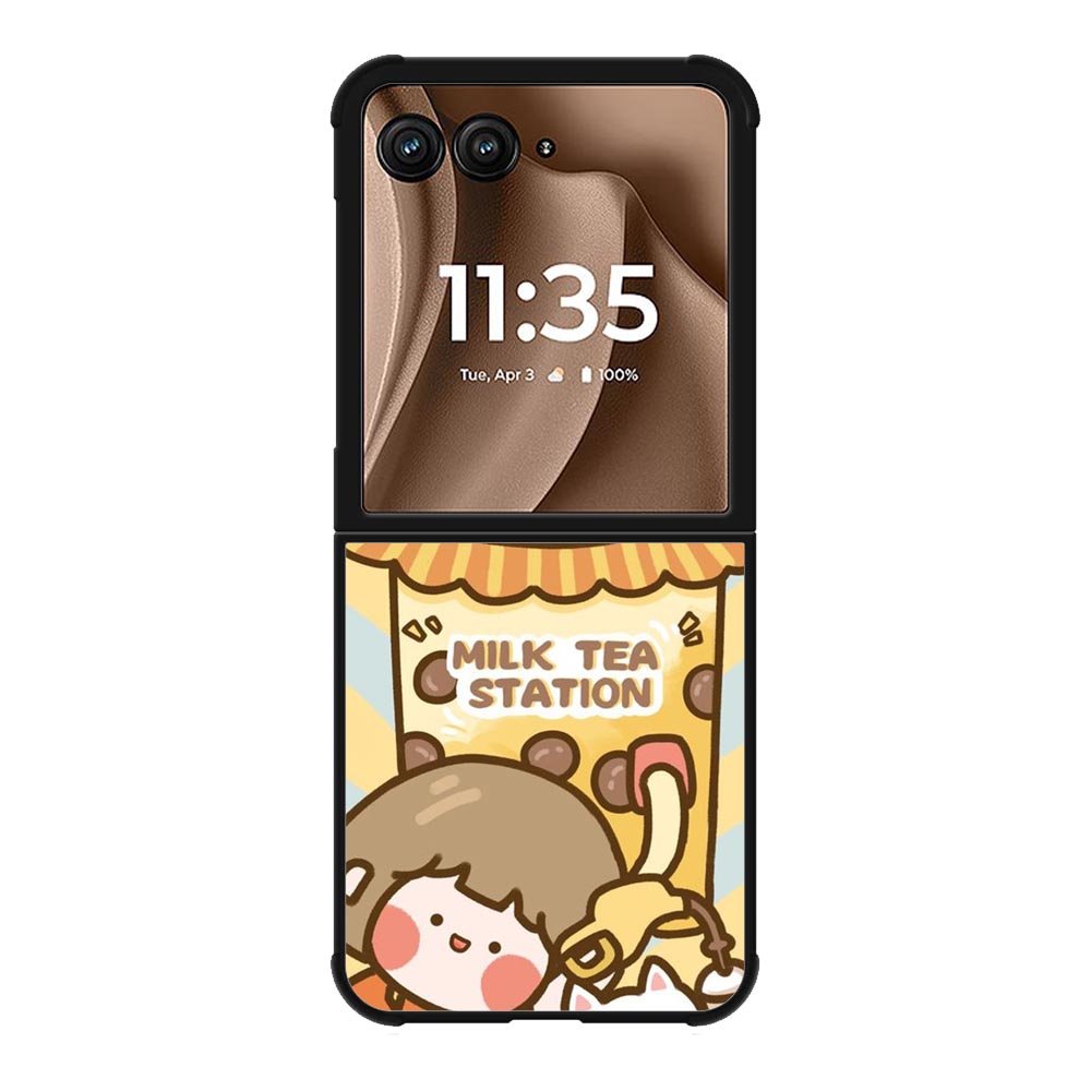 Cute Roro Jump Milk Tea Station Motorola Moto RAZR Plus 2025 Case OV11212