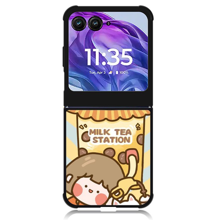 Cute Roro Jump Milk Tea Station Motorola Moto Razr Plus 2024 , Moto Razr+ 2024 Case OV11212