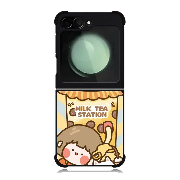 Cute Roro Jump Milk Tea Station Samsung Galaxy Z Flip 6 5G 2024 Case OV11212