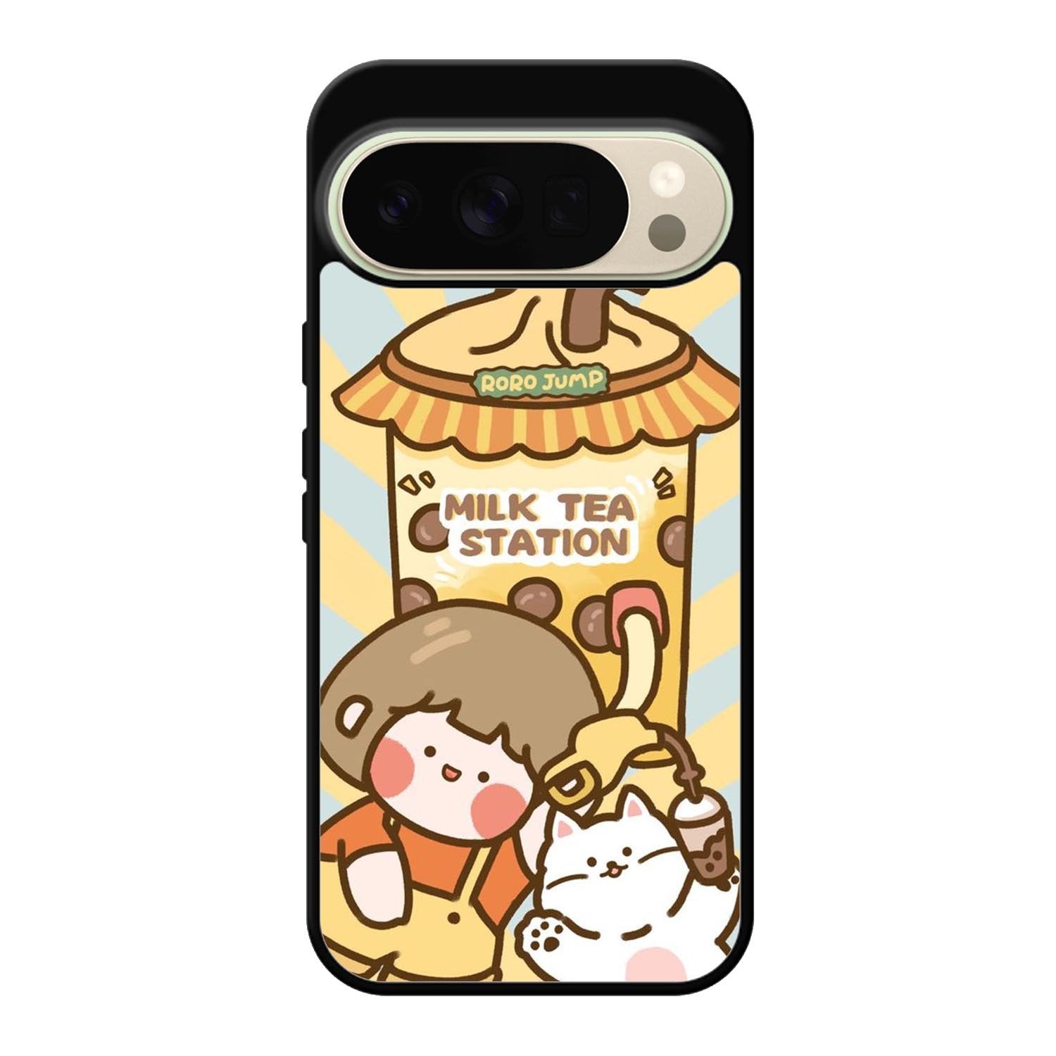 Cute Roro Jump Milk Tea Station Google Pixel 10 Pro Case QC11212
