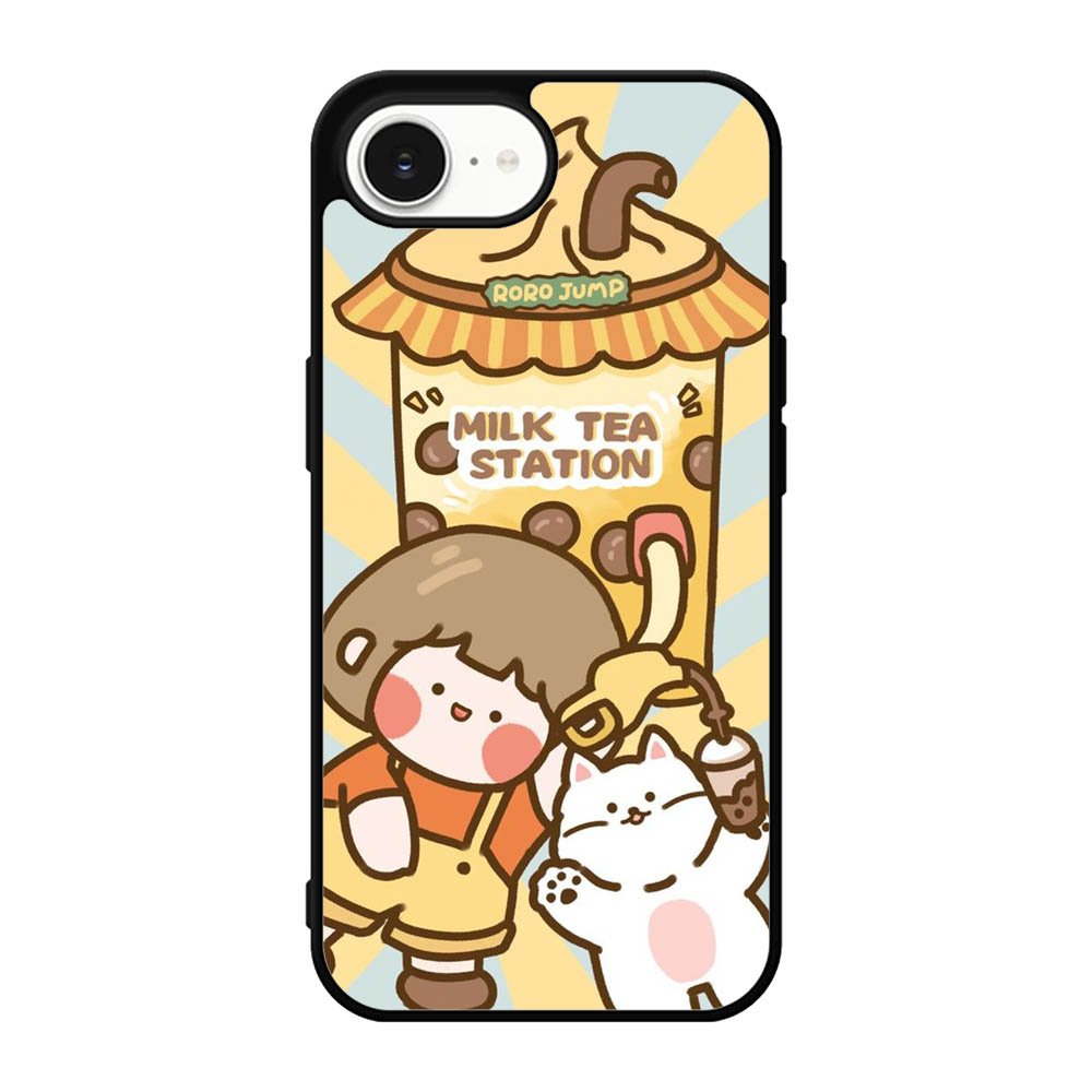 Cute Roro Jump Milk Tea Station iPhone 17e Case OV11212