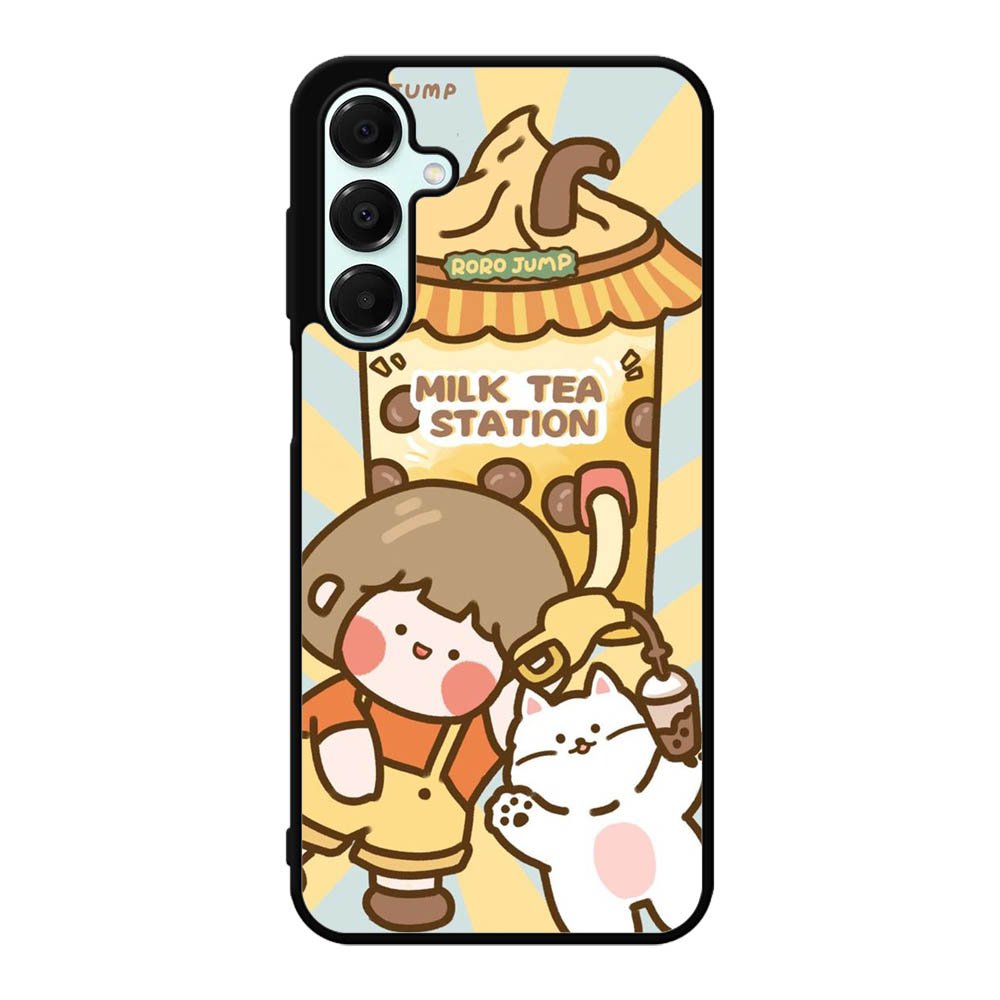 Cute Roro Jump Milk Tea Station Samsung Galaxy A16 Case OV11212