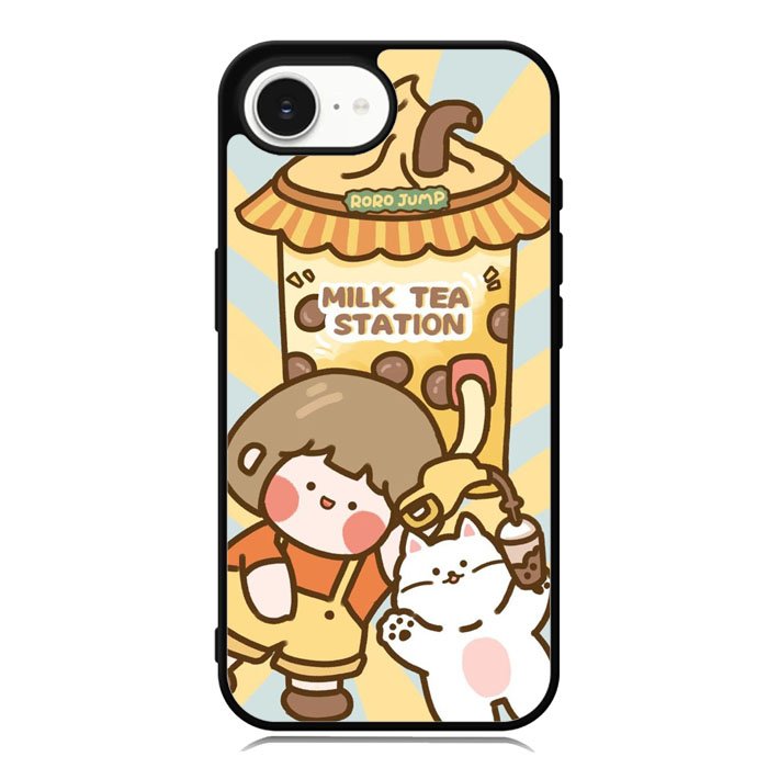 Cute Roro Jump Milk Tea Station iPhone 16e Case OV11212