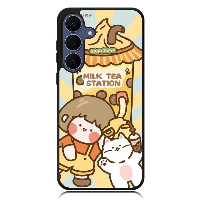 Cute Roro Jump Milk Tea Station Samsung Galaxy S25 FE Case OV11212