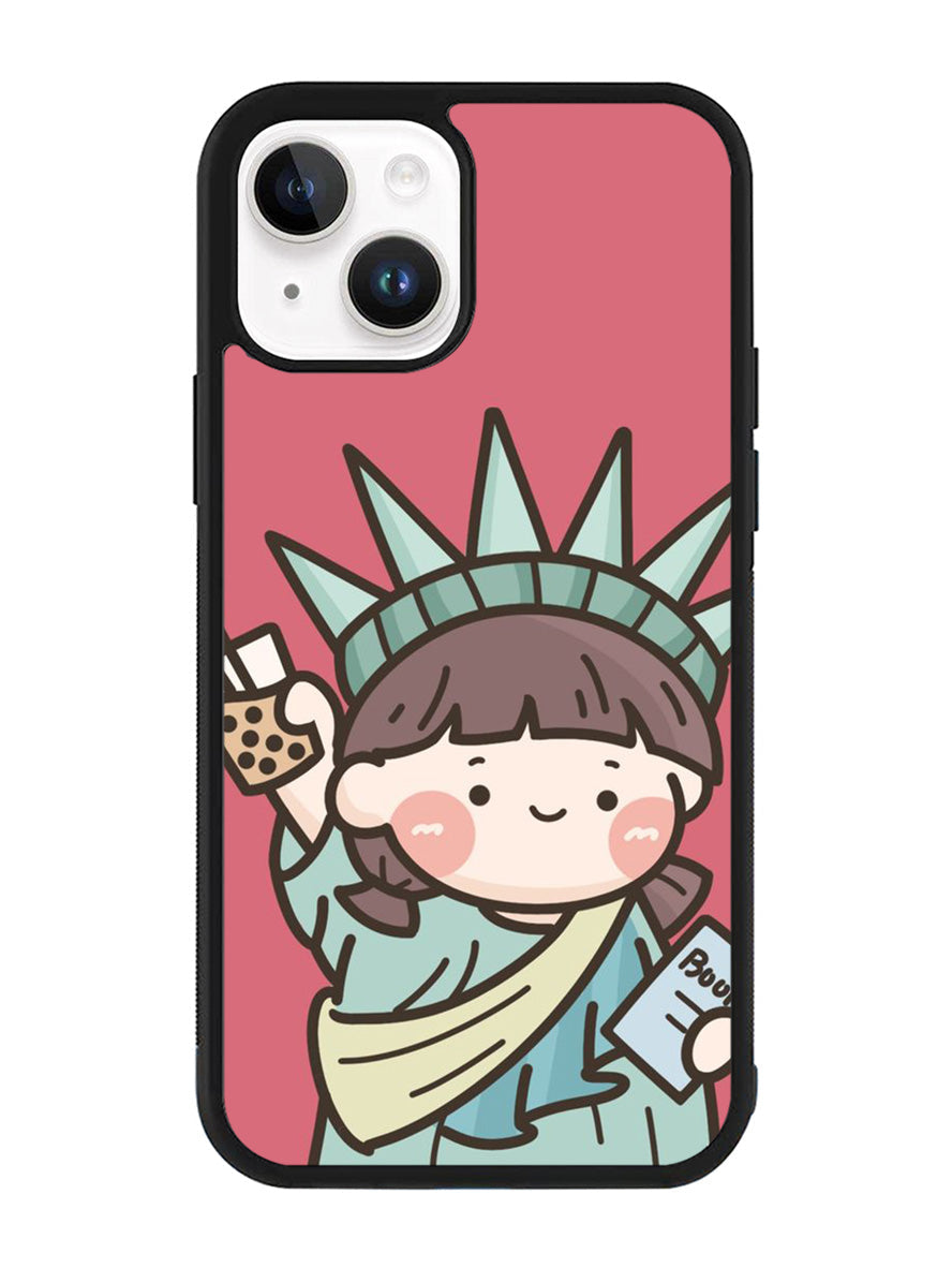 Cute Roro Jump and Liberty iPhone 14 Case QC11209