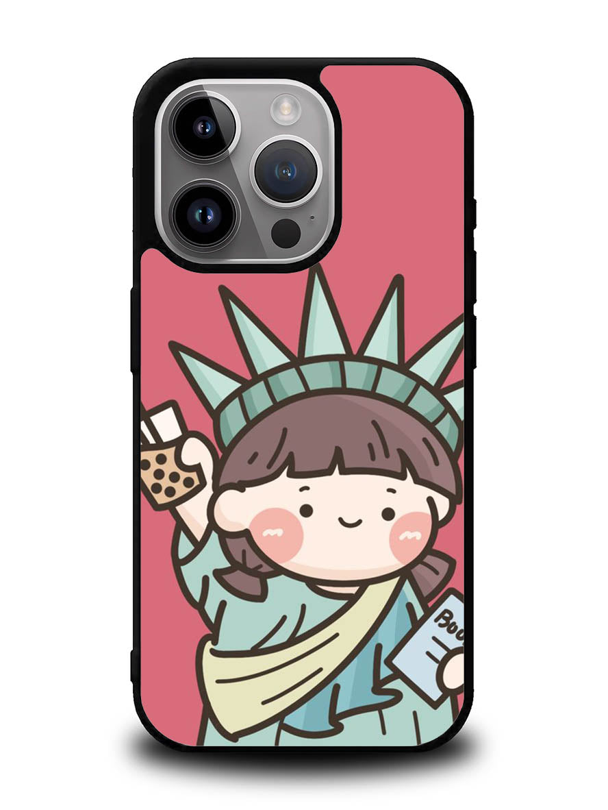 Cute Roro Jump and Liberty iPhone 16 Pro Max Case OV11209