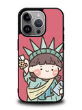 Cute Roro Jump and Liberty iPhone 14 Pro Max Case QC11209