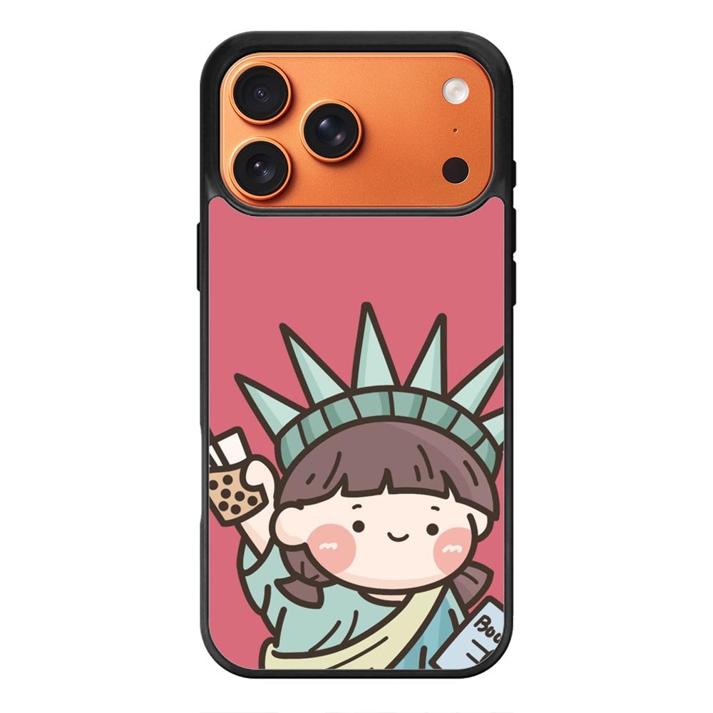 Cute Roro Jump and Liberty iPhone 17 Pro Case OV11209