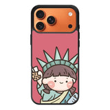 Cute Roro Jump and Liberty iPhone 17 Pro Max Case OV11209