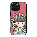 Cute Roro Jump and Liberty iPhone 16 Pro Max Case OV11209