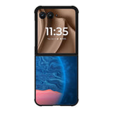 planet blue orange Motorola Moto RAZR Plus 2025 Case OV11001