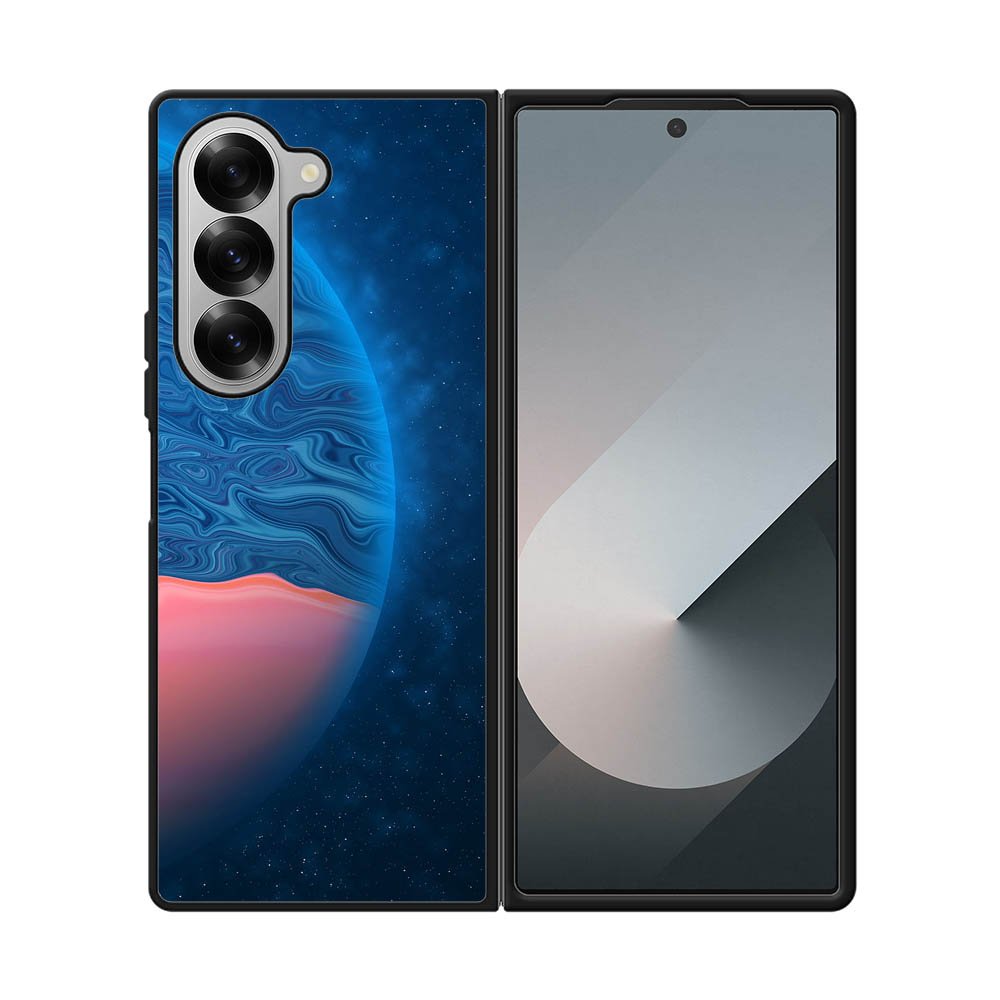 planet blue orange Samsung Galaxy Z Fold 7 5G Case QC11001