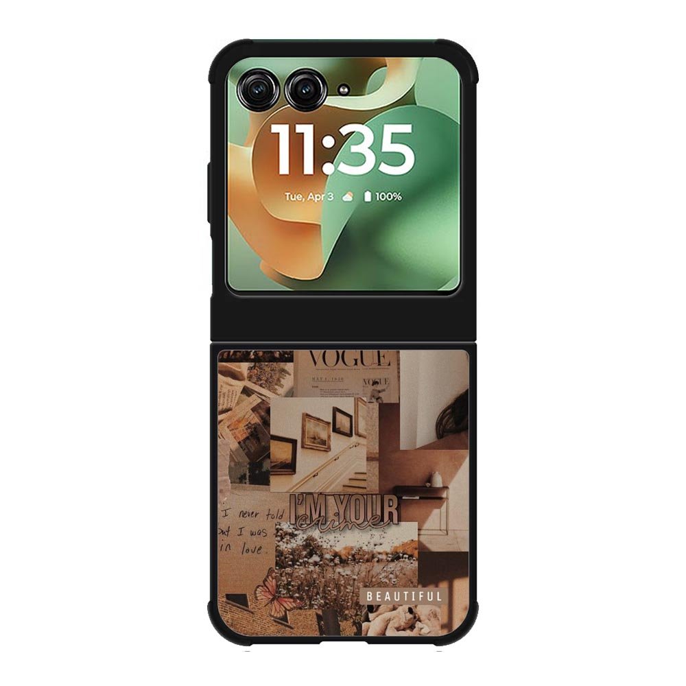 Aesthetic Brown Motorola Moto RAZR 2025 Case OV11233