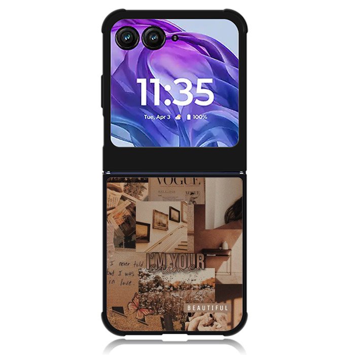 Aesthetic Brown Motorola Moto Razr Plus 2024 , Moto Razr+ 2024 Case OV11233