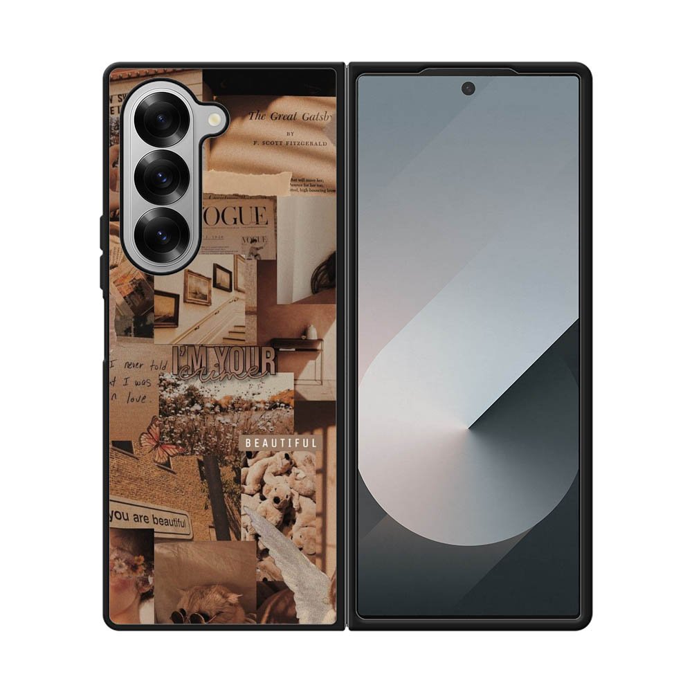 Aesthetic Brown Samsung Galaxy Z Fold 7 5G Case OV11233