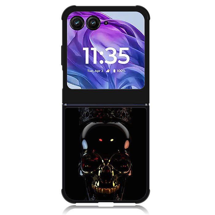 Skull Black Motorola Moto Razr Plus 2024 , Moto Razr+ 2024 Case