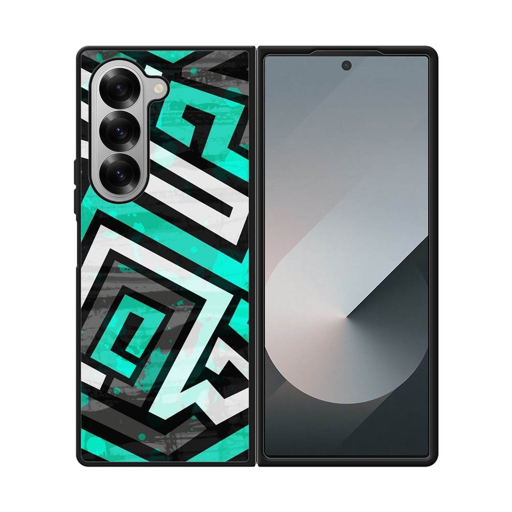 Geometric Blue FLZ0447 Samsung Galaxy Z Fold 7 5G Case