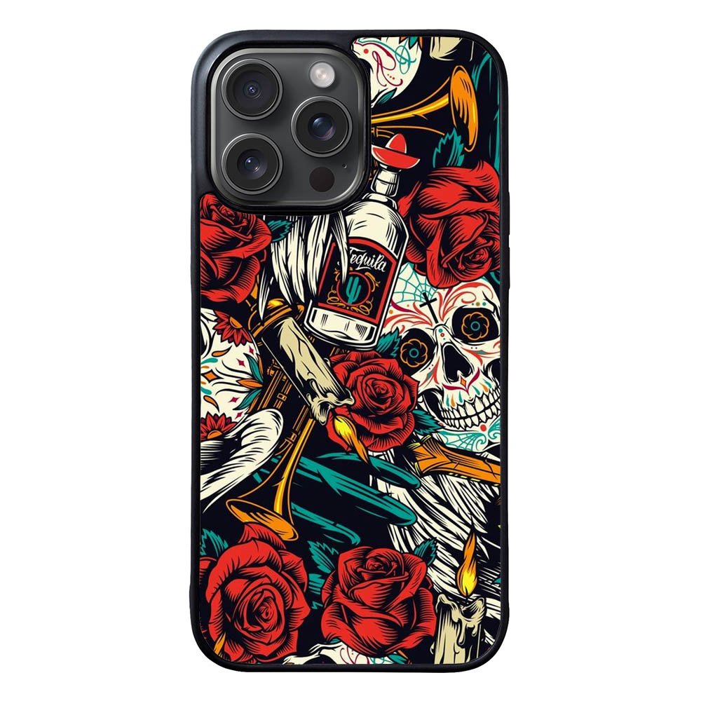 Skull Pattern FLZ0556 iPhone 15 Pro Max Case