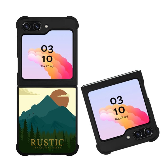 Rustic Travel Eat Sleep FZ0185 Samsung Galaxy Z Flip 5 2023 5G Case
