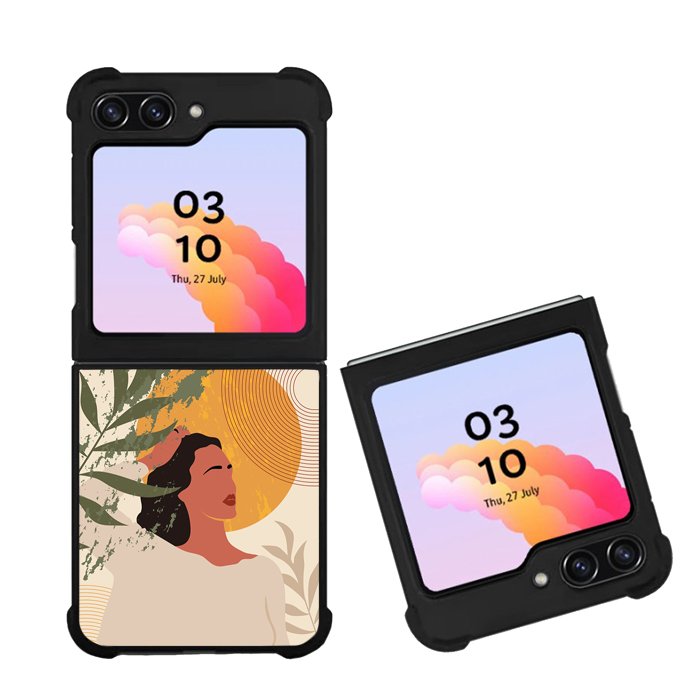 Woman in Tropical Leaves and Flowers FZ0264 Samsung Galaxy Z Flip 5 2023 5G Case
