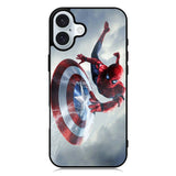 Spiderman Captain America Shield iPhone 16 Case QC2511