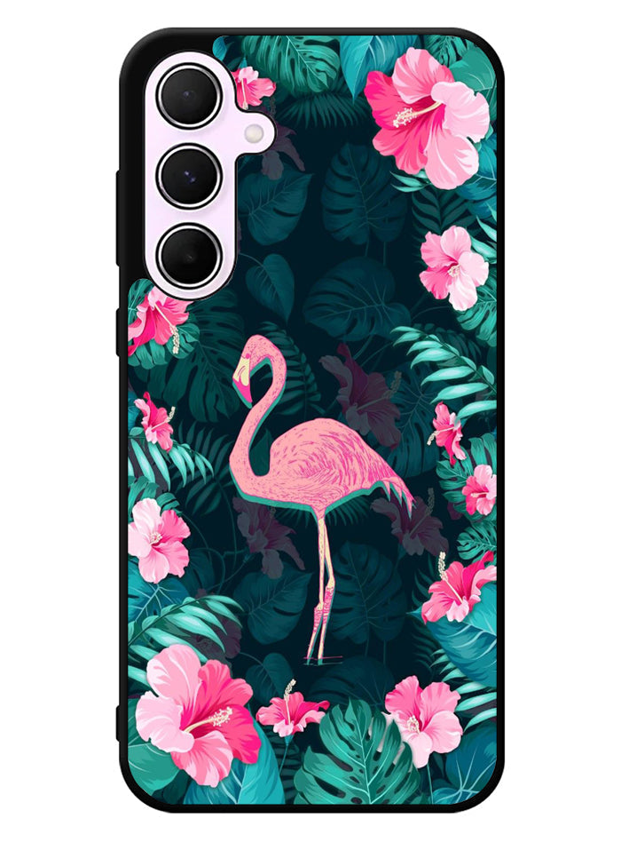 Flamingo And Flowers Samsung Galaxy A35 5G Case