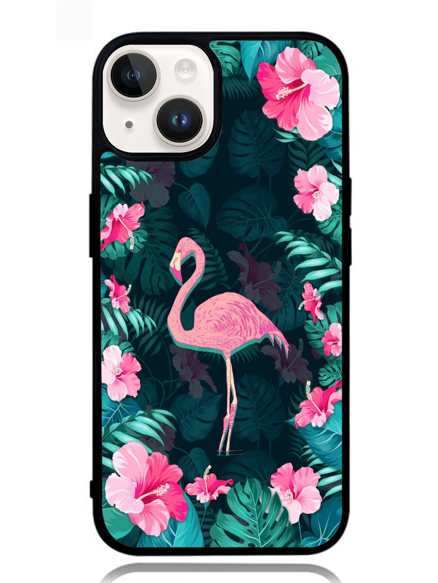 Flamingo And Flowers iPhone 14 Case