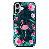 Flamingo And Flowers iPhone 16 Plus Case