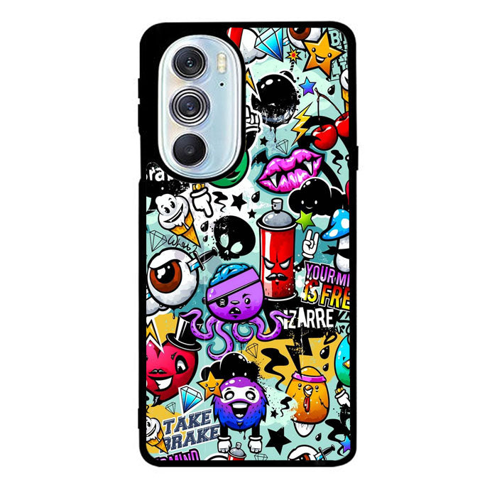 Cartoon Graffiti Motorola Moto Edge 2022 Case