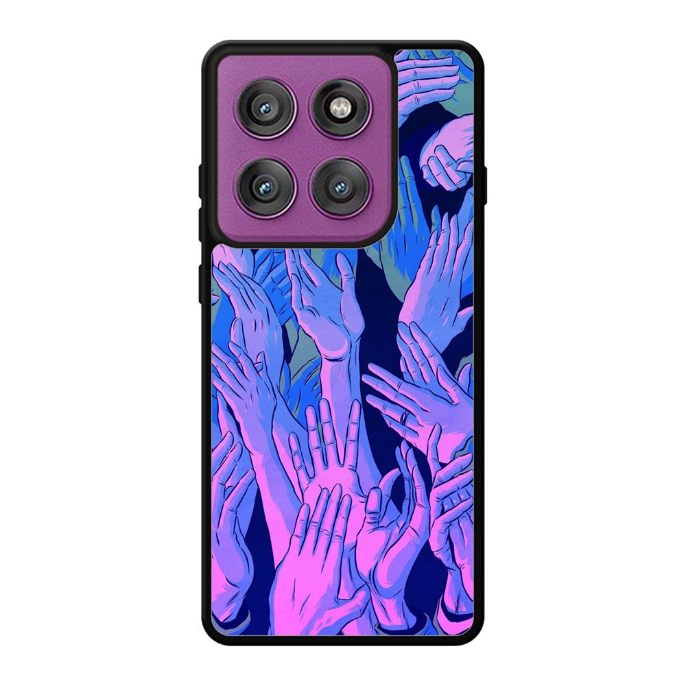 Vaporwave Wallpaper Hands Motorola Moto Edge 60 Pro Case QC7748