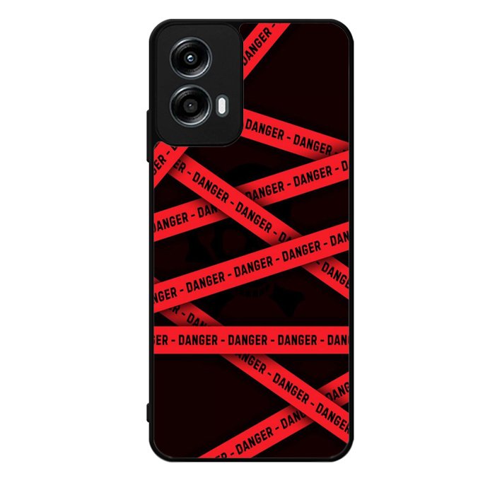 Red Danger Tape Motorola Moto G Play 2024 Case OV9533
