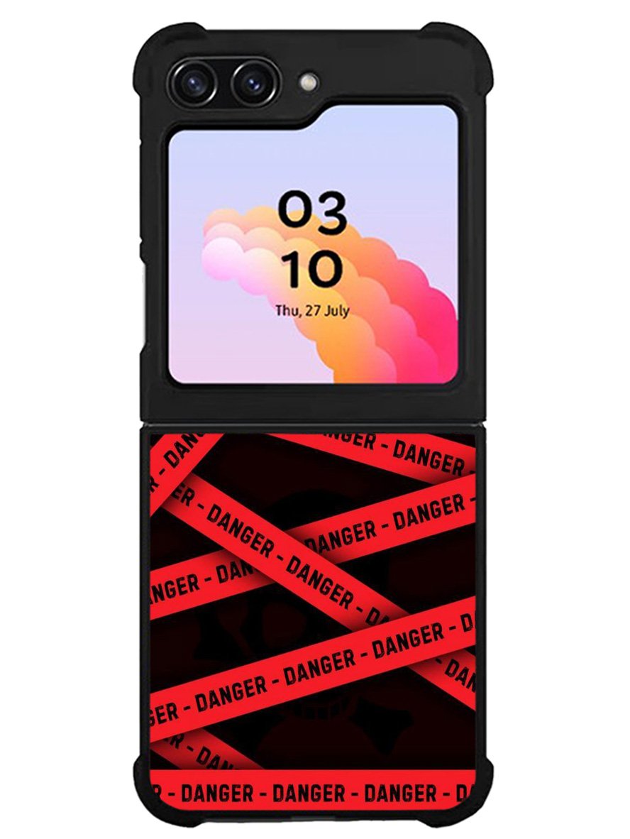 Red Danger Tape Samsung Galaxy Z Flip 5 5G 2023 Case OV9533