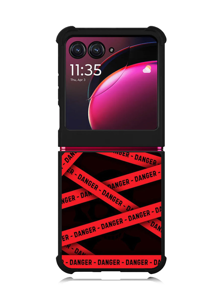 Red Danger Tape Motorola Moto Razr Plus 2023 , Moto Razr+ 2023 Case OV9533