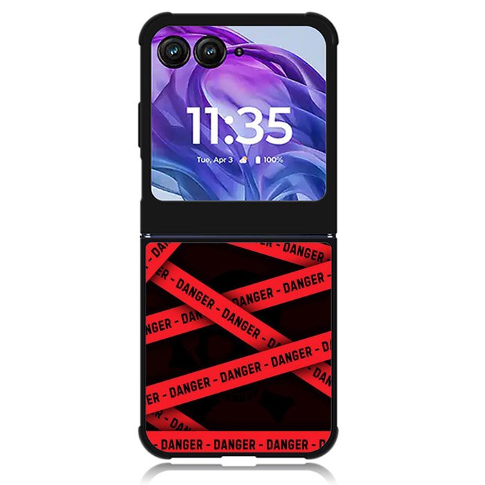 Red Danger Tape Motorola Moto Razr Plus 2024 , Moto Razr+ 2024 Case OV9533