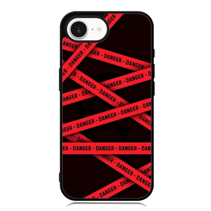 Red Danger Tape iPhone 16e Case OV9533