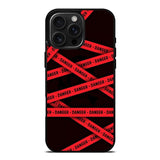 Red Danger Tape iPhone 16 Pro Case OV9533