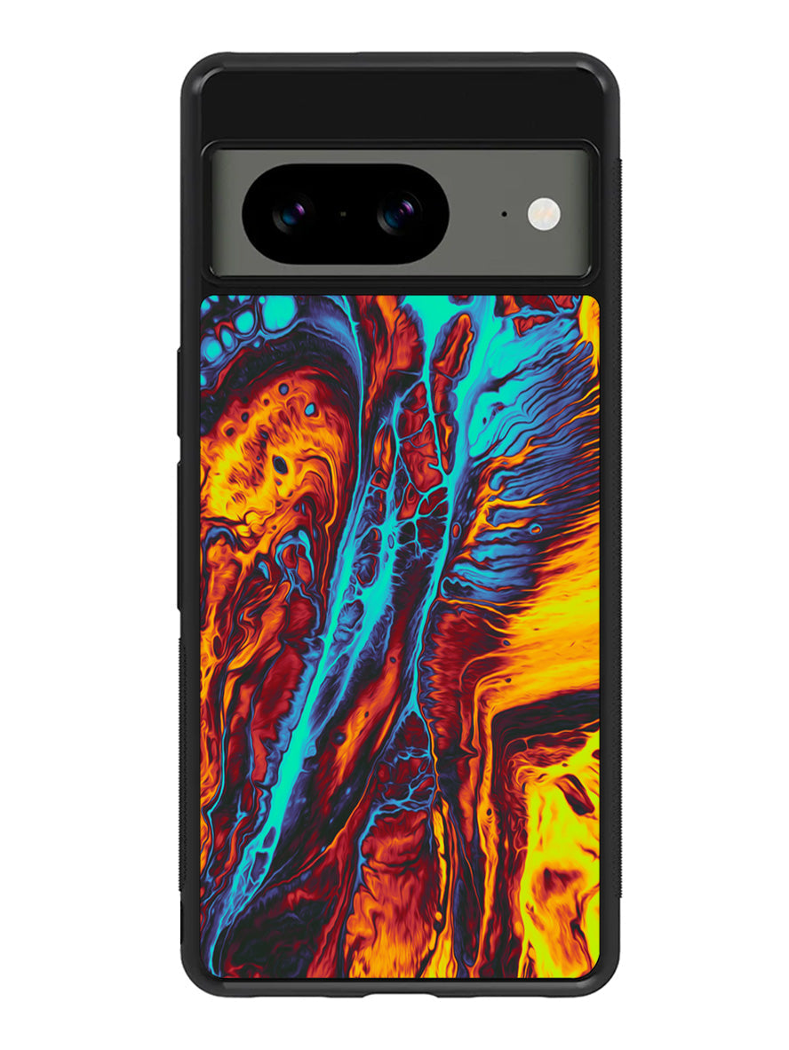Orange And Blue Fluid Google Pixel 8 Case QC9586