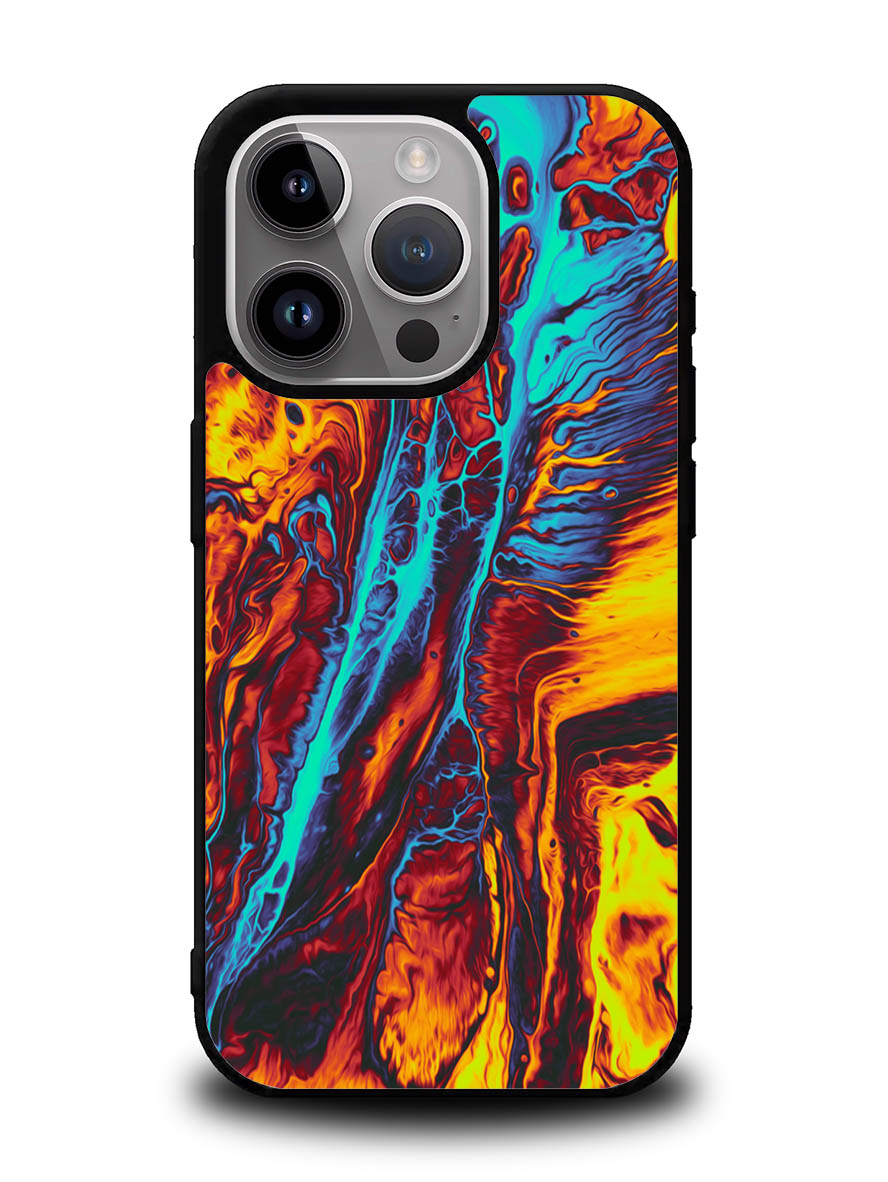 Orange And Blue Fluid iPhone 16 Pro Case OV9586
