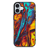 Orange And Blue Fluid iPhone 16 Case QC9586