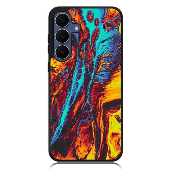 Orange And Blue Fluid Samsung Galaxy S25 FE Case OV9586