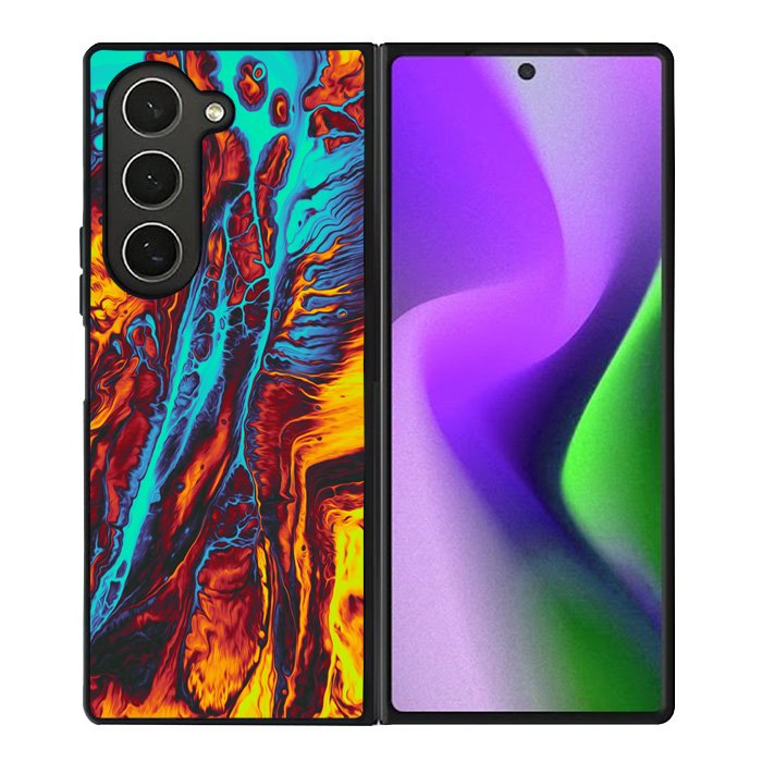 Orange And Blue Fluid Samsung Galaxy Z Fold 6 5G 2024 Case OV9586