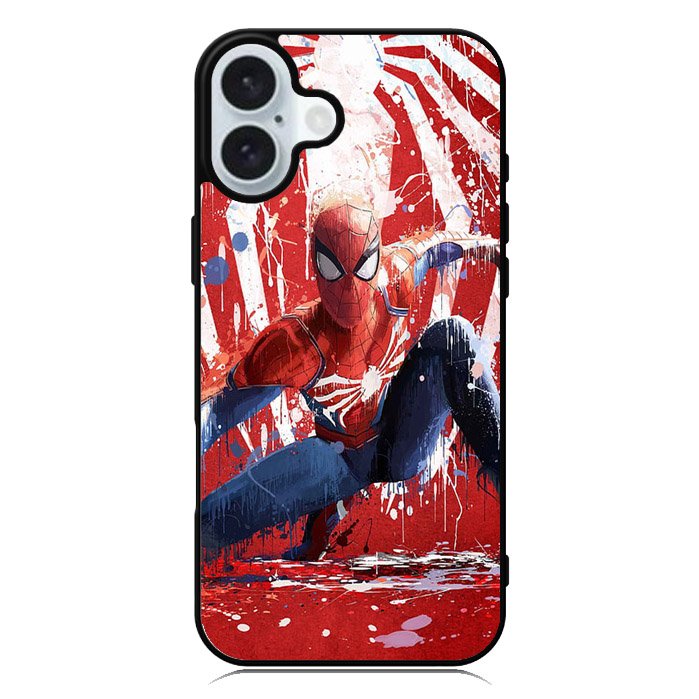 Spiderman Painted iPhone 16 Plus Case QC8949