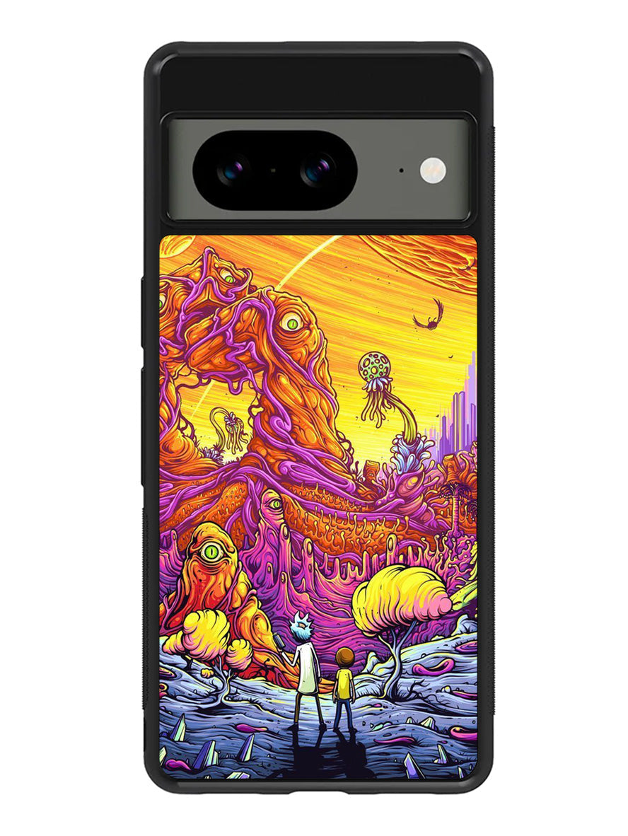 Rick And Morty World Full Colour Google Pixel 8 Case QC1044