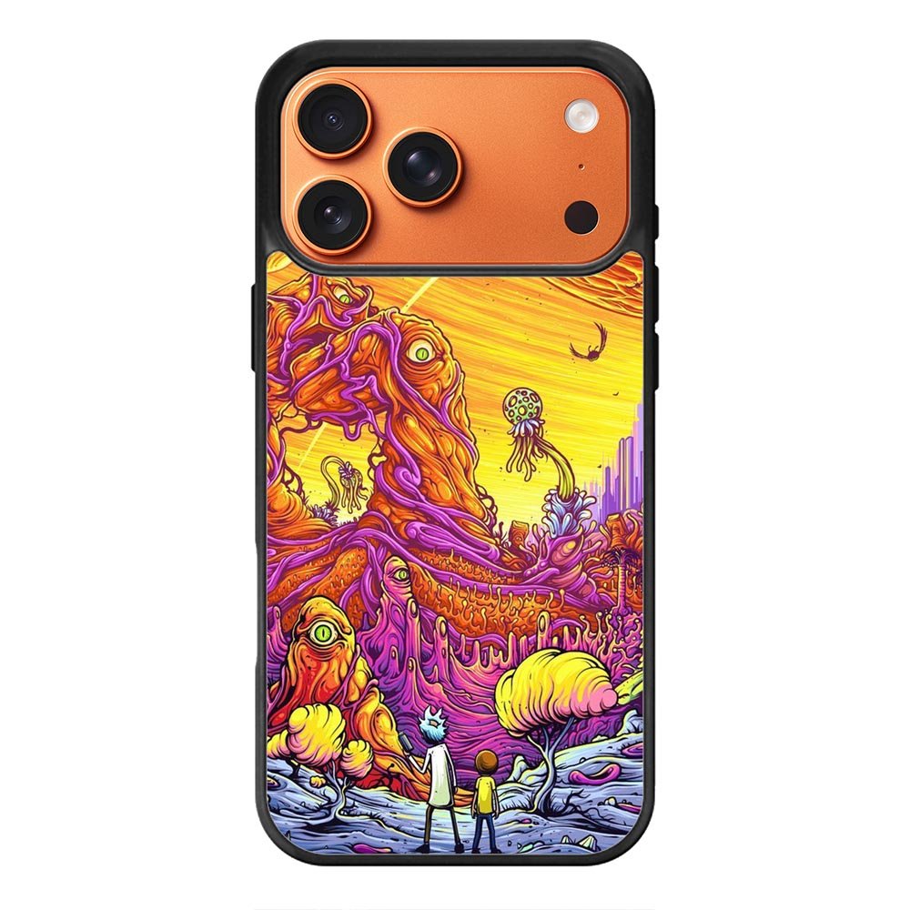Rick And Morty World Full Colour iPhone 17 Pro Case QC1044