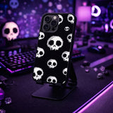 Retro Pixel Skull Art Pattern Case Cover Protective for iPhone, Samsung & Google Pixel HE0001